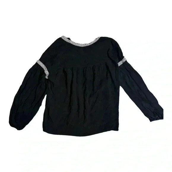 Madewell Women Boho Top Embroidered Black Peasant Size XS - Picture 3 of 4